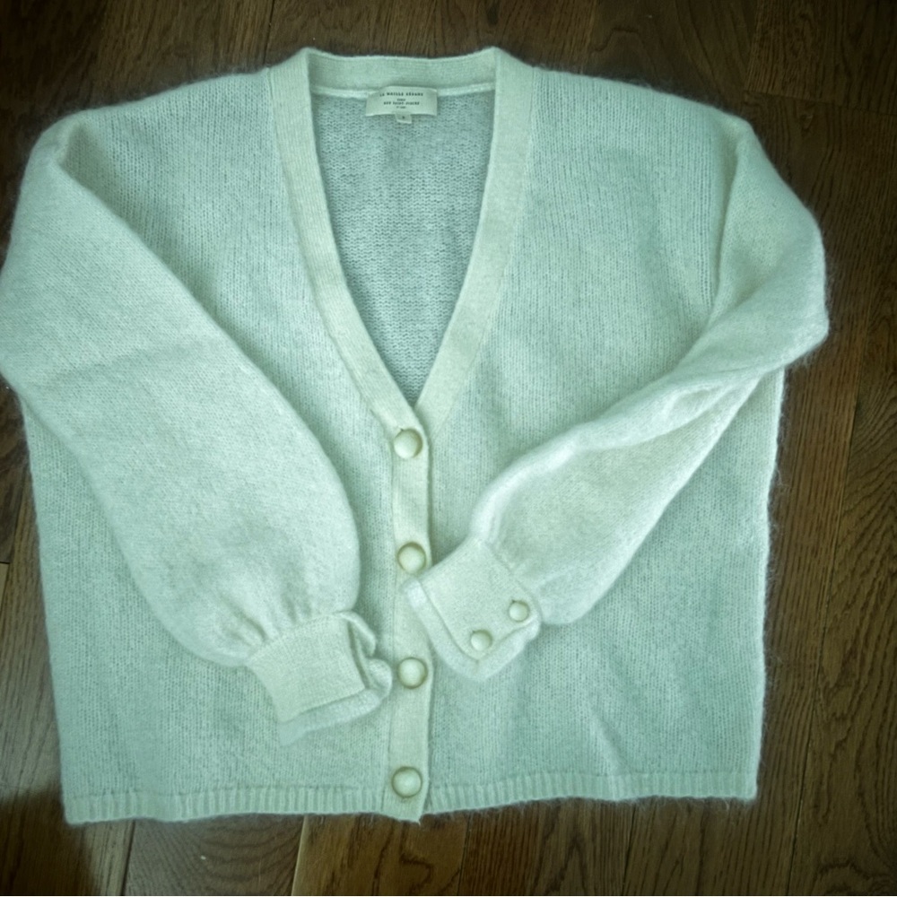 Sezane Mia Mohair Wool Button-Up Cardigan NWOT - Picture 2 of 4